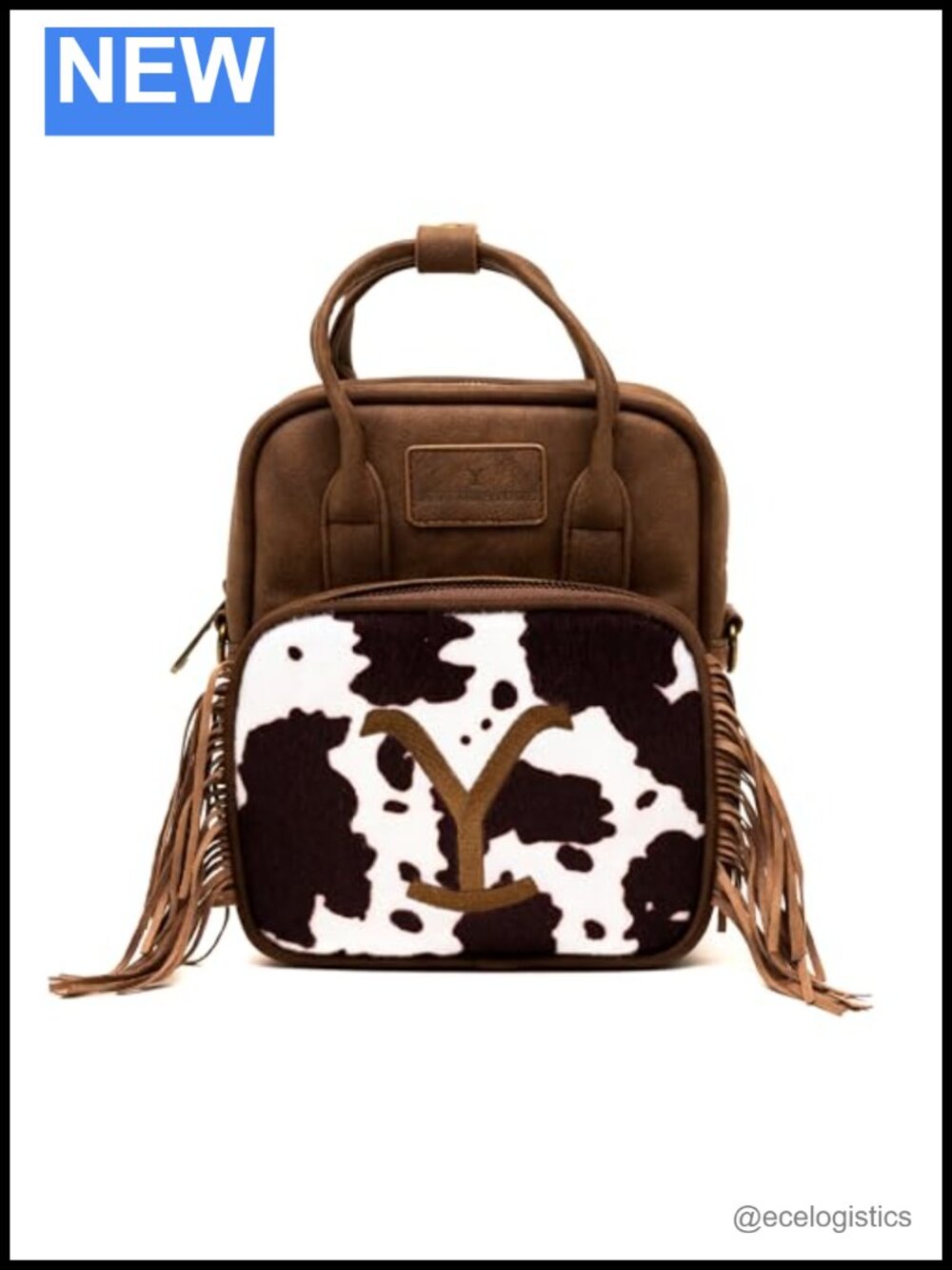 Vegan Leather Crossbody Bag with Adjustable Strap, Dutton Ranch